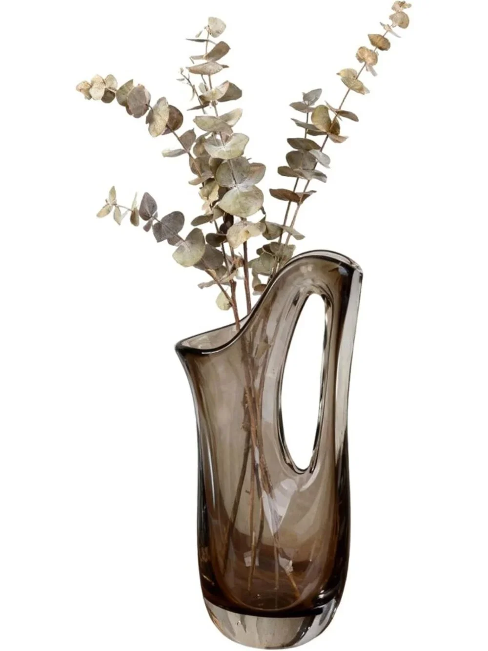 Rustic Brown Glass Flower Vase - 12.6